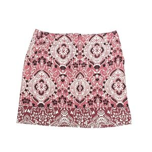 Ann Taylor LOFT Pink Medallion Paisley Cotton Mini Skirt Women's Size 4